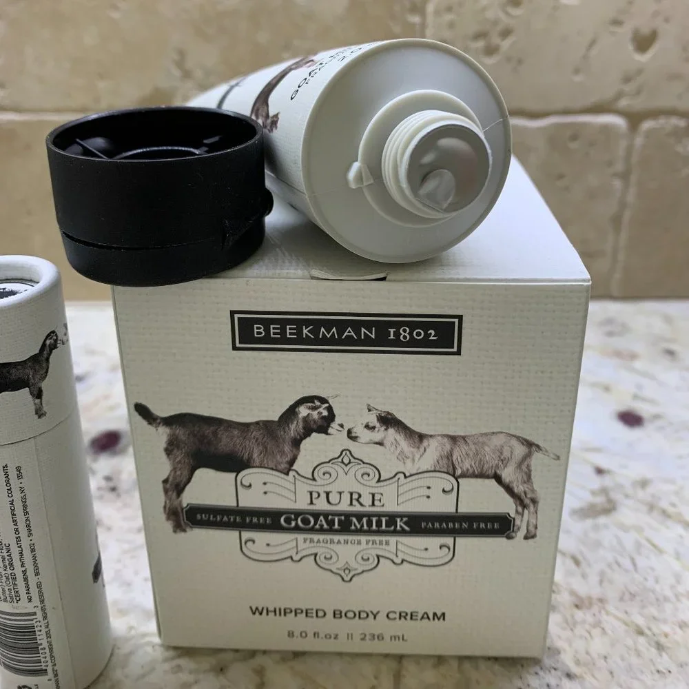 Beekman 1802 Pure Goat Milk Trio-whipped body cream, hand cream, and lip balm 🐐